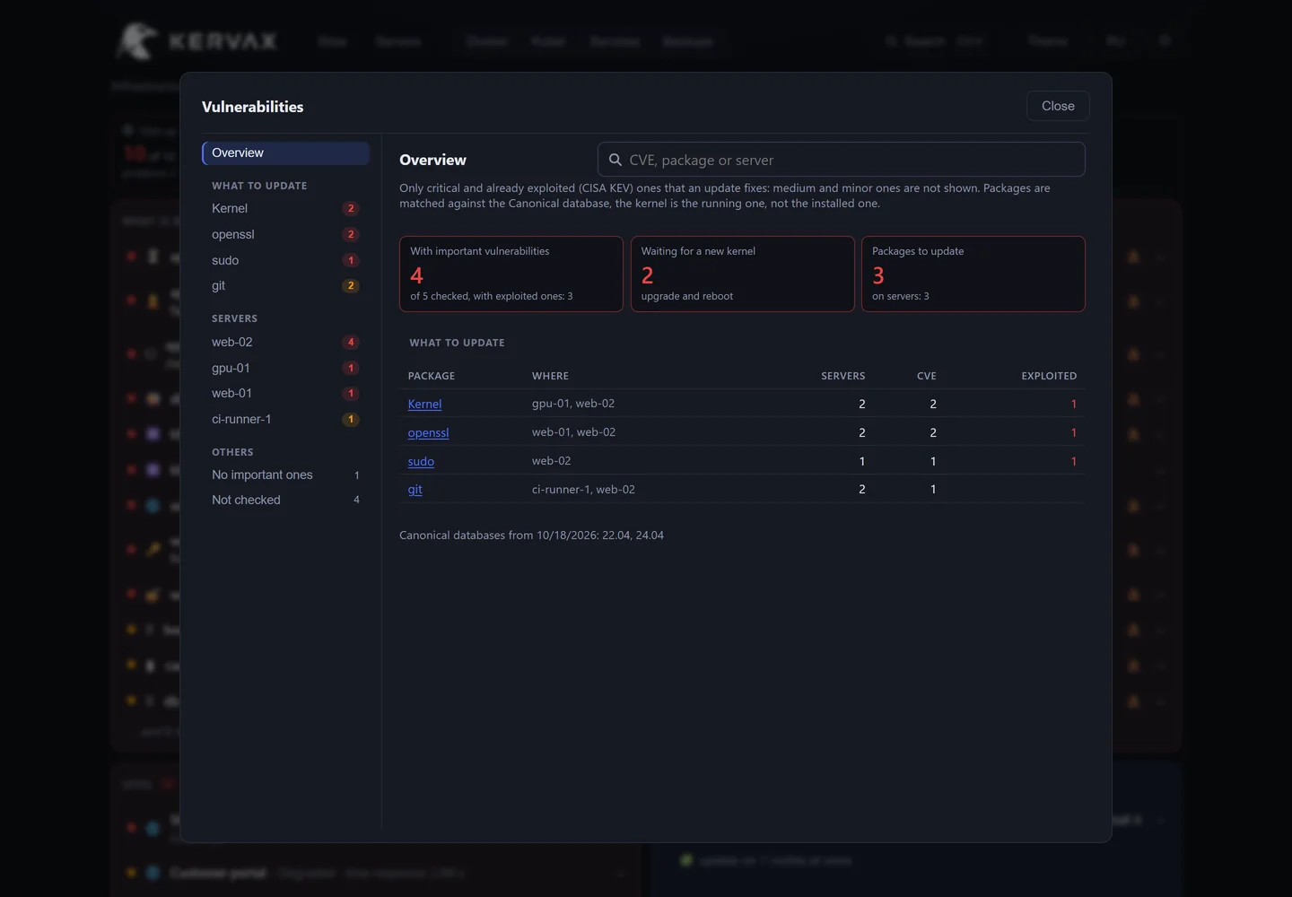 Vulnerabilities across the fleet